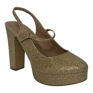 Wild Pair Women's Ciehna Round Toe Platform High Heel Pumps Gold Size 9